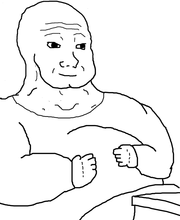 Wojak fat hands on stomach — Wojak meme