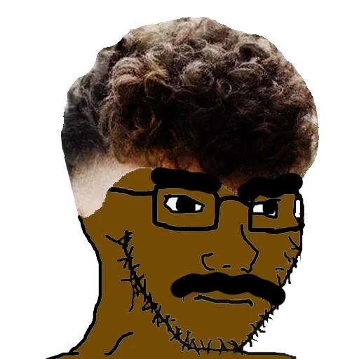 Curly hair portrait Jeet Degen sticker — Sticker Packs meme