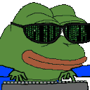 Pepe hacker sunglasses matrix — Pepe meme