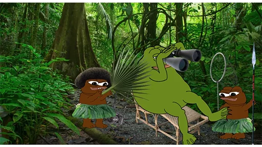 Jungle leaf fan Groyper sticker — Sticker Packs meme