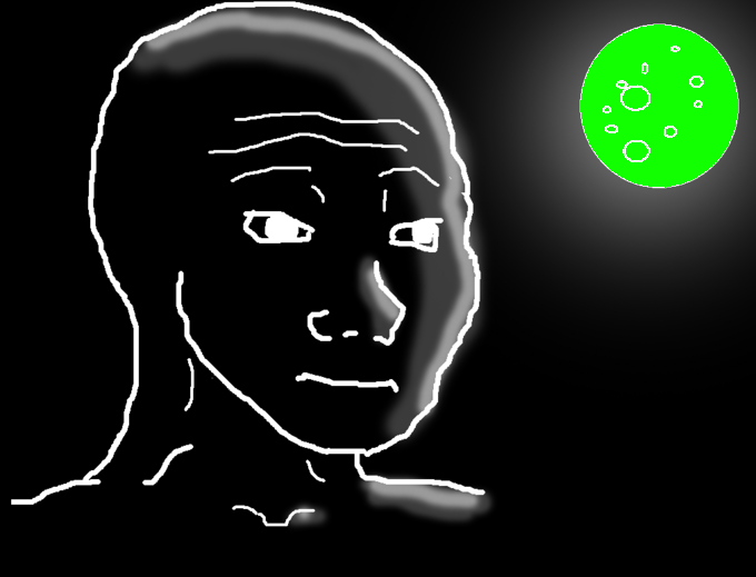 Dark wojak green moon — Wojak meme