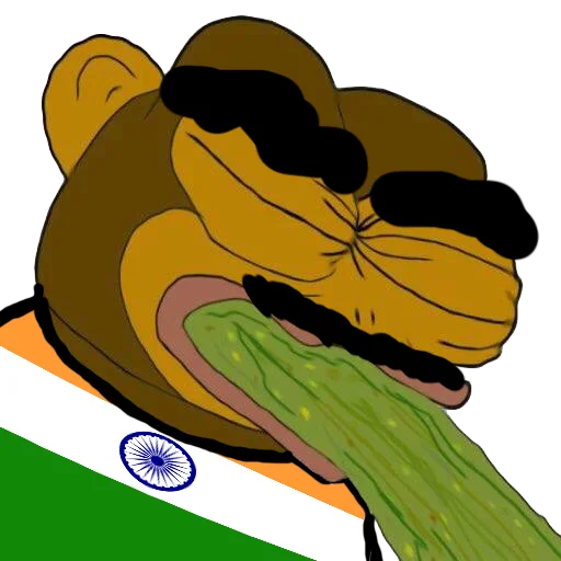 Vomiting pepe Jeet Degen sticker — Sticker Packs meme