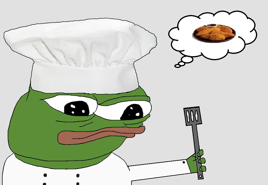 Pepe chef thinking of tendies — Pepe meme
