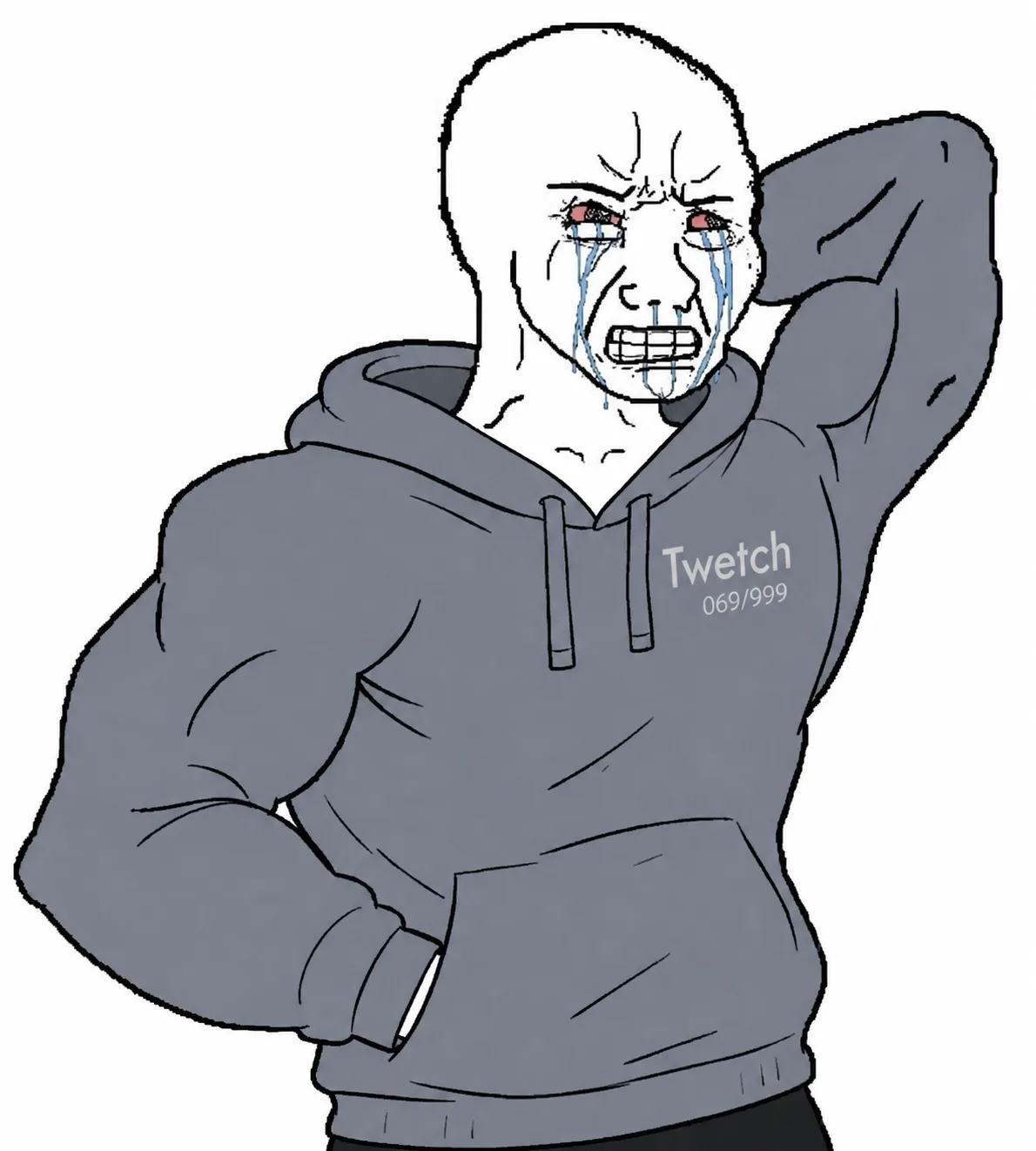 Wojak Gymcel Crying — Twetch meme