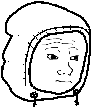 Wojak face wearing hoodie — Wojak meme