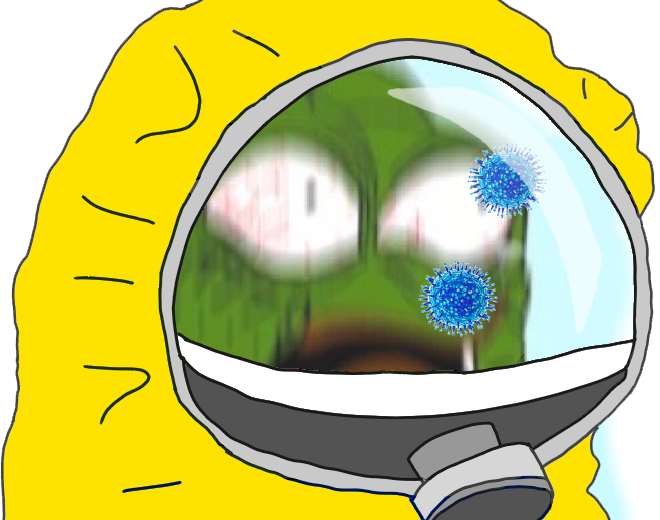 Pepe coronavirus in hazmat suit — Pepe meme