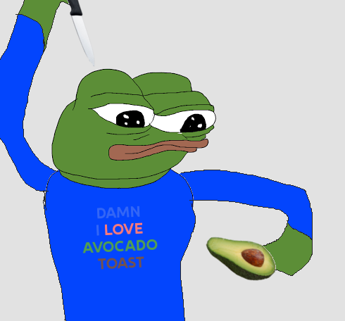 Pepe stabs avocado — Pepe meme