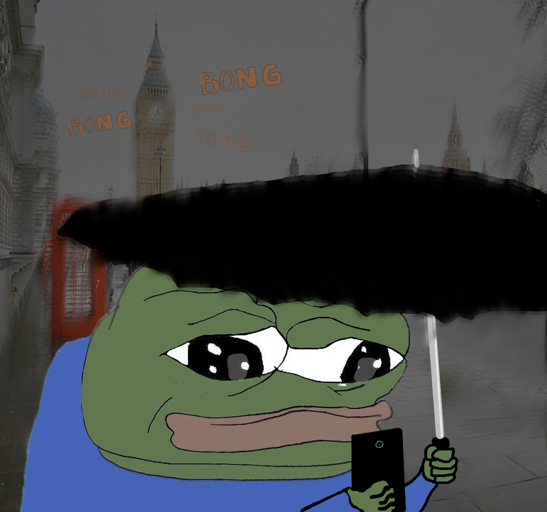 Pepe in britain raining — Pepe meme