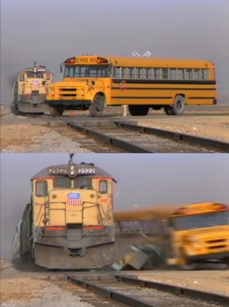 Train crashes bus meme template — Templates meme