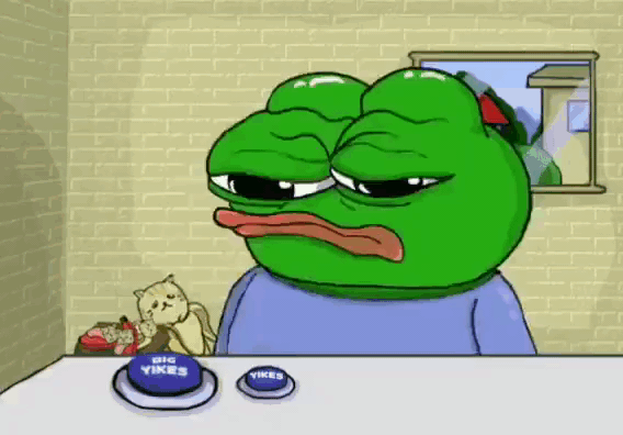 Pepe hits huge yikes button — Pepe meme