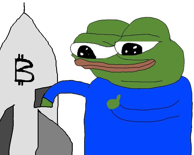 Pepe bitcoin rocket — Pepe meme