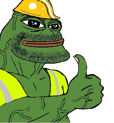 Pepe chad construction worker thumbs up — Pepe meme