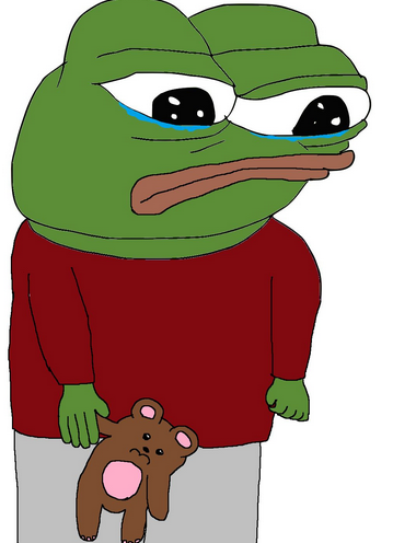 Pepe crying teddy — Pepe meme