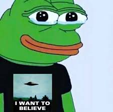 Pepe I want to belive t shirt — Pepe meme