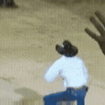 Cowboy dancing in arena crazy — Reaction meme