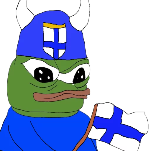 Finland viking Frog Friends sticker — Sticker Packs meme