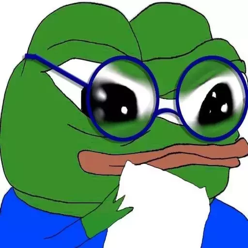Glasses and tissue Frog Friends sticker — Sticker Packs meme