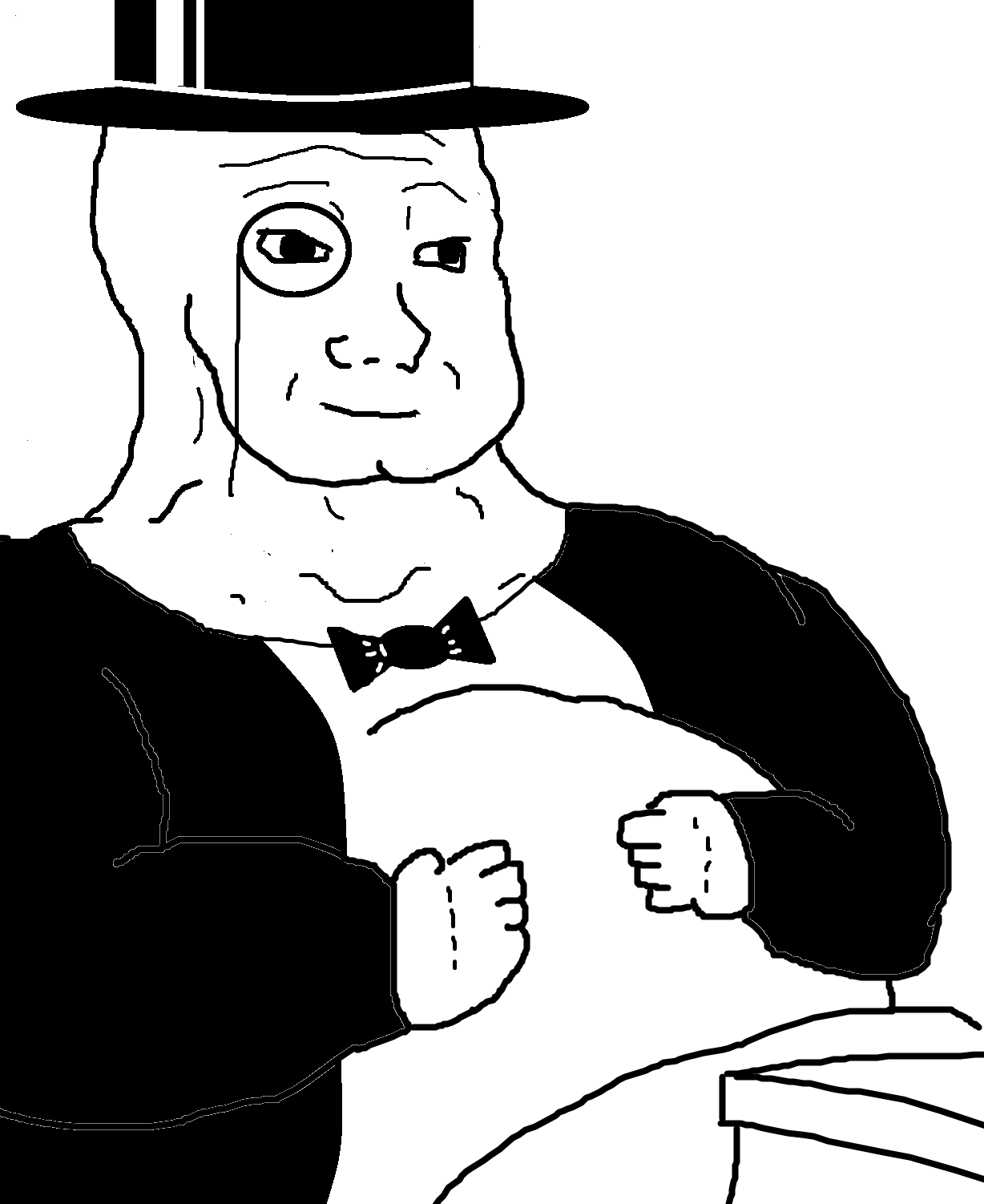 Wojak fat and fancy tuxedo — Wojak meme