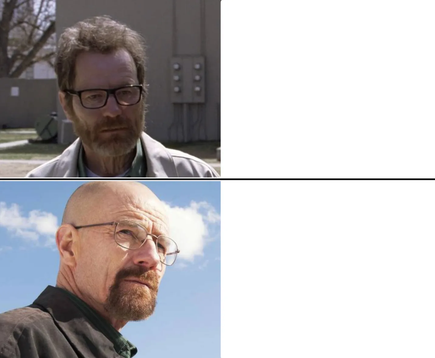 Walter White vs. Heisenberg Comparison Template — Templates meme