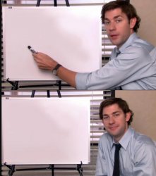 Jim Halpert Pointing to Whiteboard meme template — Templates meme