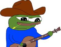 Pepe cowboy playing guitar — Pepe meme