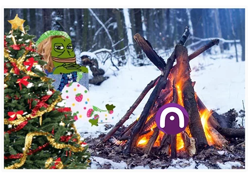 Christmas campfire Groyper sticker — Sticker Packs meme