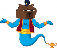 Bobo genie coming out of bottle — Bobo meme