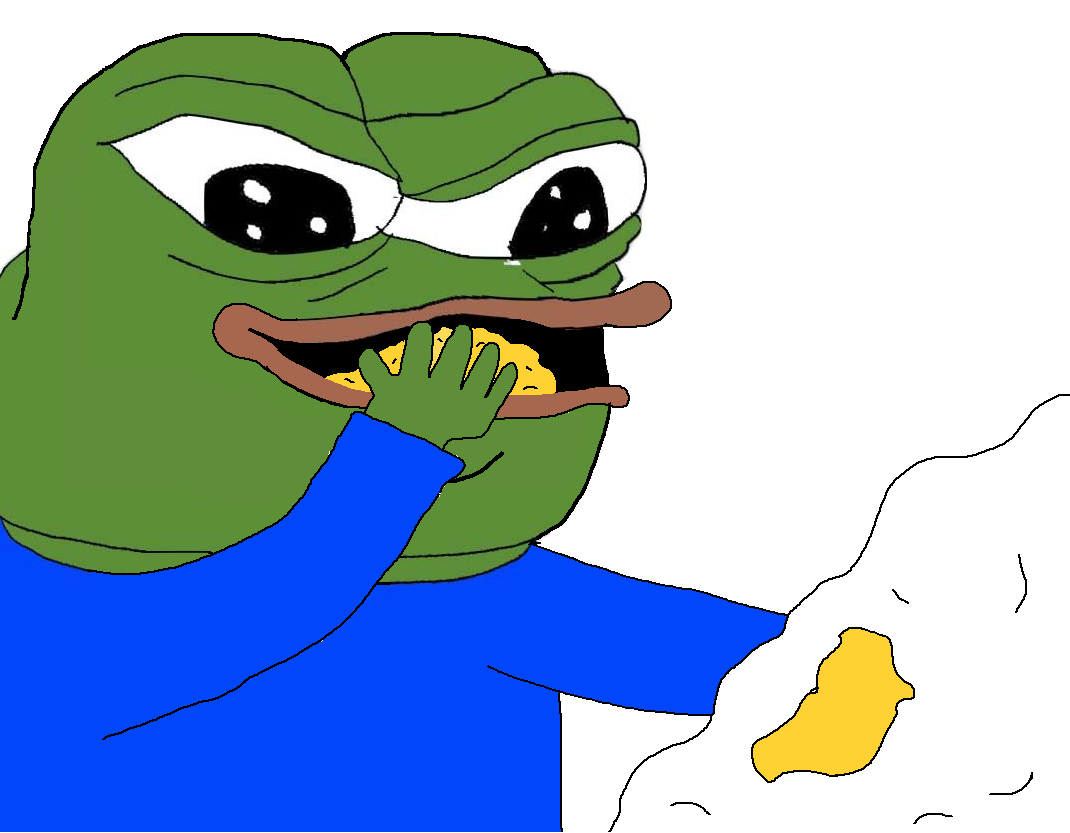 Pepe fat eating butter — Pepe meme