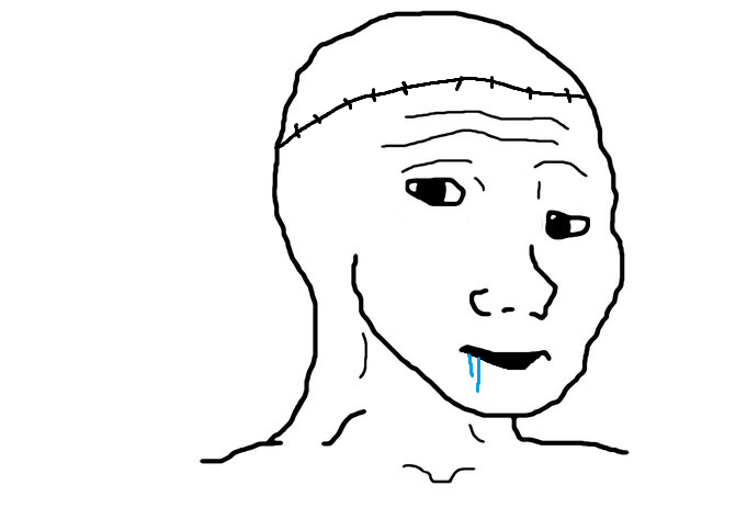 Brainlet wojak cut brain — Brainlet meme