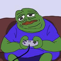 Pepe fat playing video games — Pepe meme