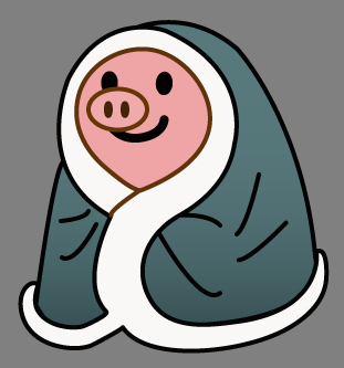 Pig in comfy blanket — Reaction meme