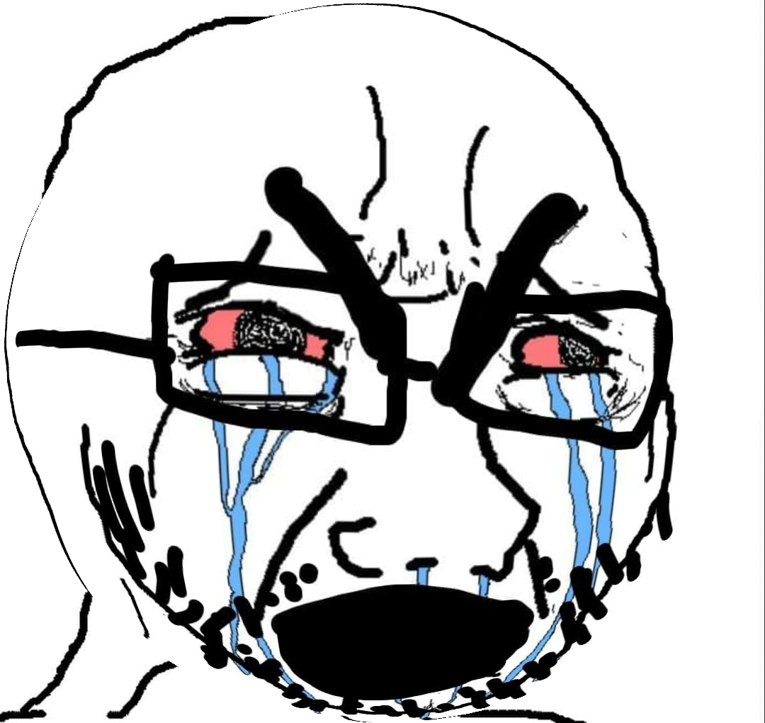 Wojak soy boy crying angry round face — Wojak meme