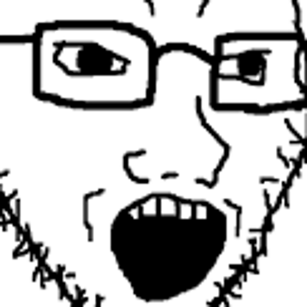 Wojak soy boy excited closeup — Wojak meme
