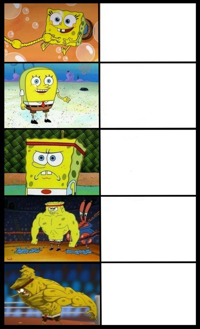 Spongebob progression meme template — Templates meme