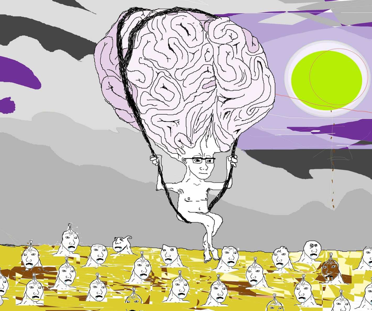 Wojak big brain balloon — Wojak meme
