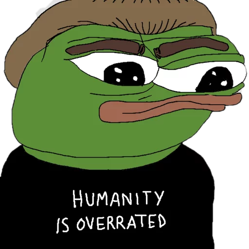 Humanity is overrated Frog Friends sticker — Sticker Packs meme