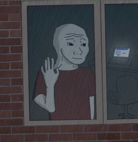 Wojak raining window feels — Wojak meme