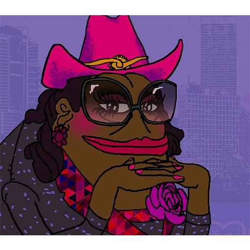 Pink cowboy portrait Groyper sticker — Sticker Packs meme