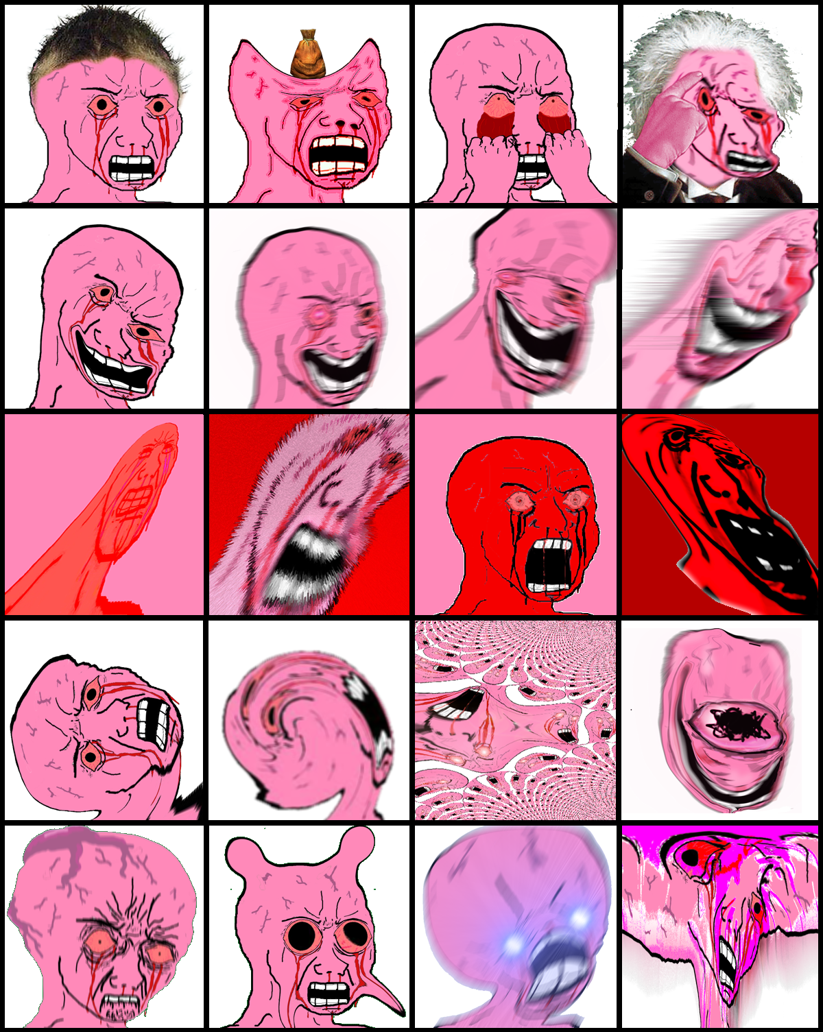 Pink wojak montage — Wojak meme