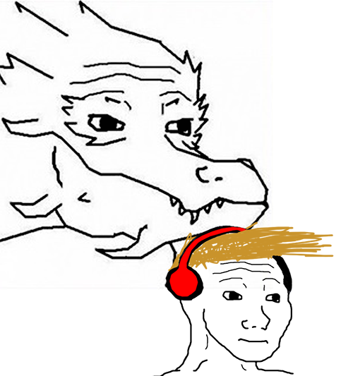 Wojak with dragon behind him — Wojak meme
