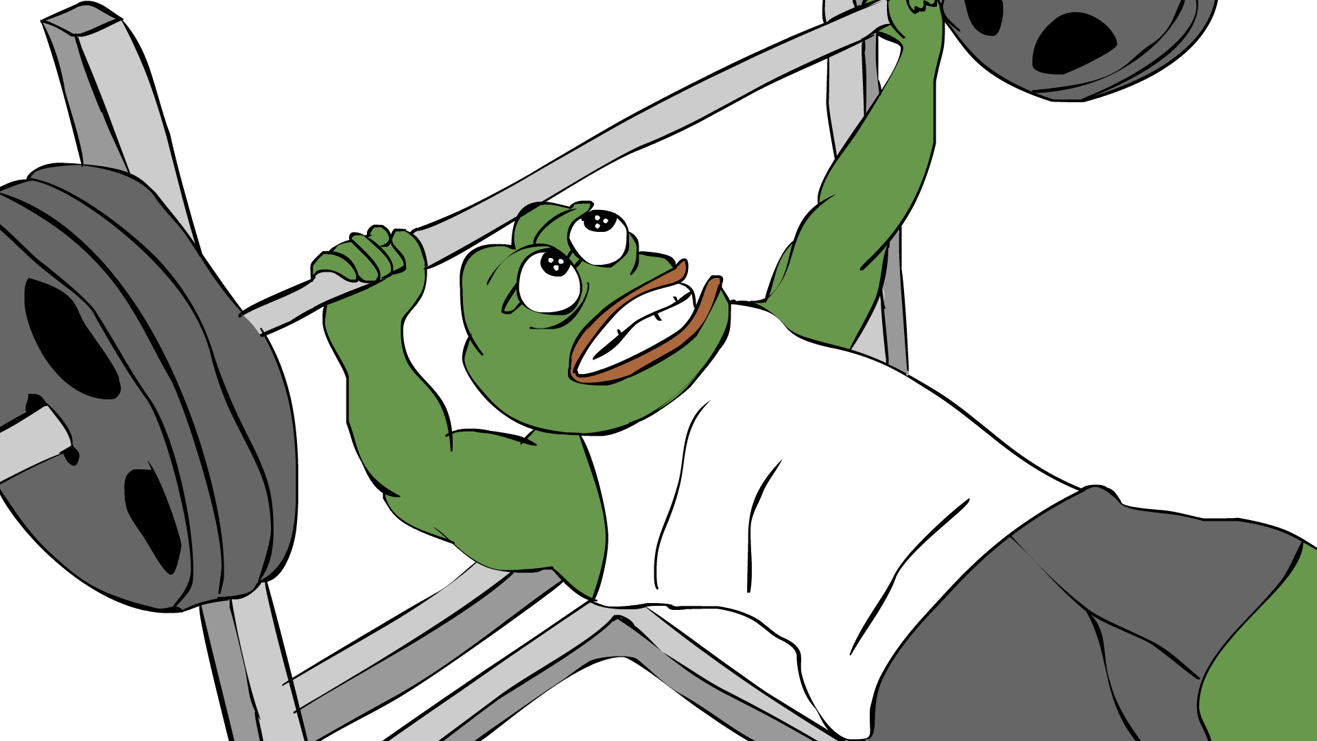 Pepe bench press 2 pl8 — Pepe meme