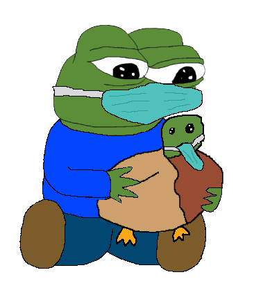 Pepe duck both wearing masks — Pepe meme