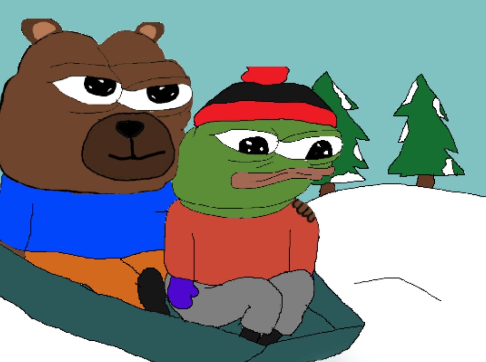 Pepe bobo sledding — Pepe meme