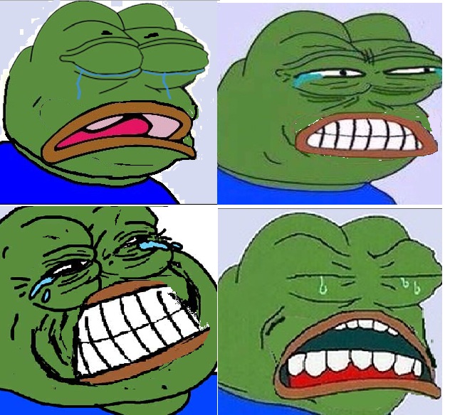 Pepe crying 4panel — Pepe meme