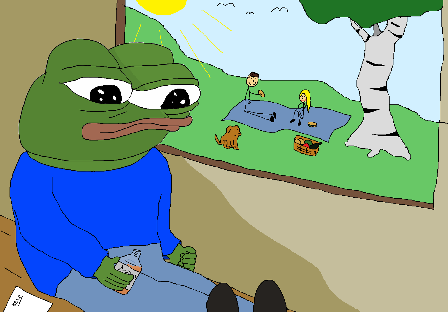 Pepe stuck inside — Pepe meme