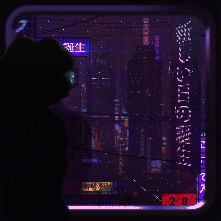 Pepe looks out window japanese city — Pepe meme
