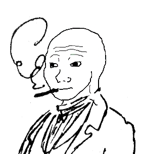 Wojak pencil drawing smoking — Wojak meme