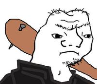 Grug wearing high collar — Grug meme