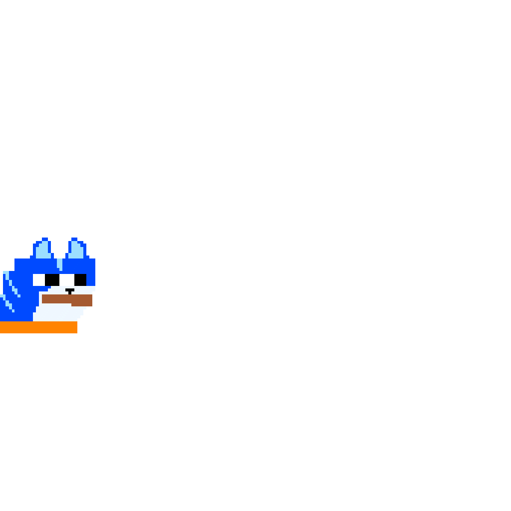 Toshi cat 8 bit bouncing around — $TOSHI meme