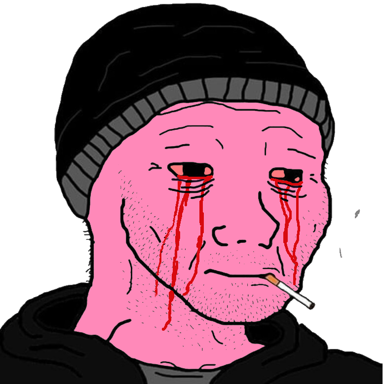 Pink wojak doomer — Wojak meme